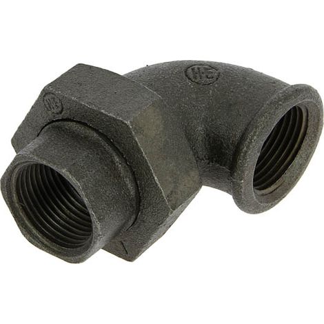 Coude union fonte noir Femelle 1"