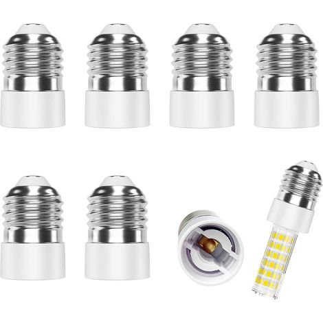 6 Pièces E27 vers E14 Adaptateur de Douille, Adaptateur Ampoule Convertisseur de Culot pour Ampoules LED Incandescentes Halogènes, Permet l’Utilisation d’Ampoules E14 dans des Luminaires à Douille E27 (1/5)