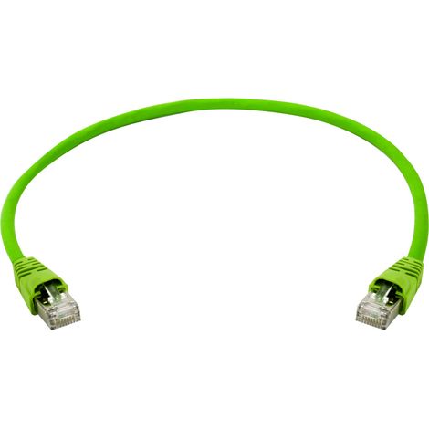 Telegärtner 100009141 RJ45 Patchkabel  S/FTP 15.0 m Grün mit Knickschutztülle 1 St.