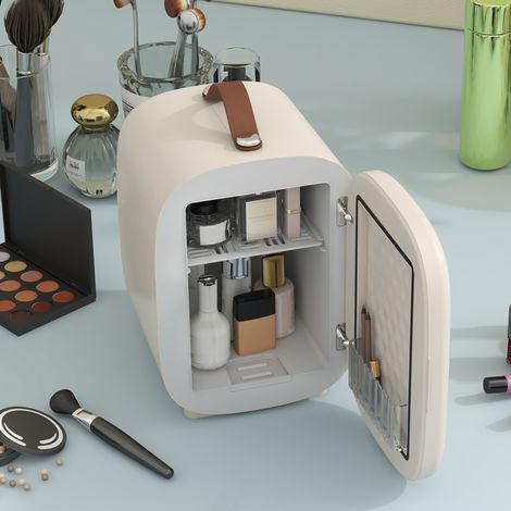 Mini-réfrigérateur cosmétique 4 L 20,3 x 26,3 x 28 cm crème, portable chaud et froid - CHICFURN (1/5)