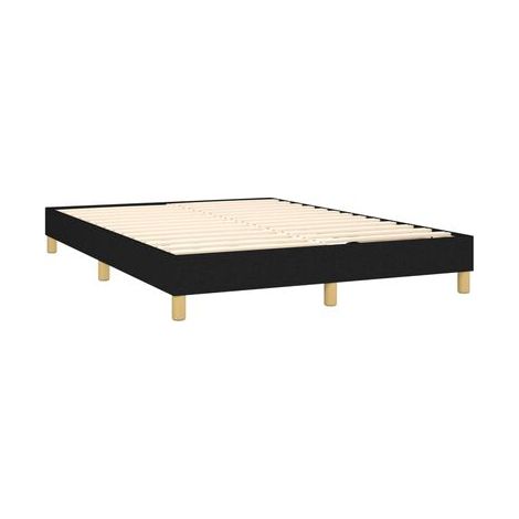 Sommier champignon avec matelas LED, noir, 140 × 190 cm, tissu, tissu doux et respirant, éclairage led d’ambiance, pour chambre, décor moderne, facile à assembler (1/5)