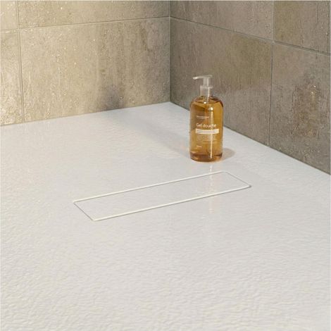 Receveur de douche SOMA aspect pierre extra-plat blanc