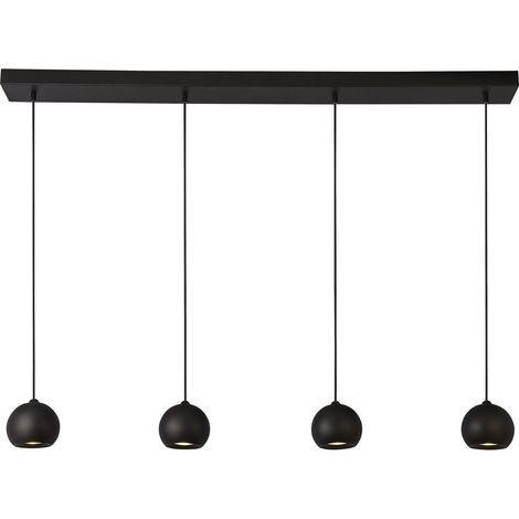 Searchlight Eindhoven Suspension barre noire mate à 4 lumières (1/5)