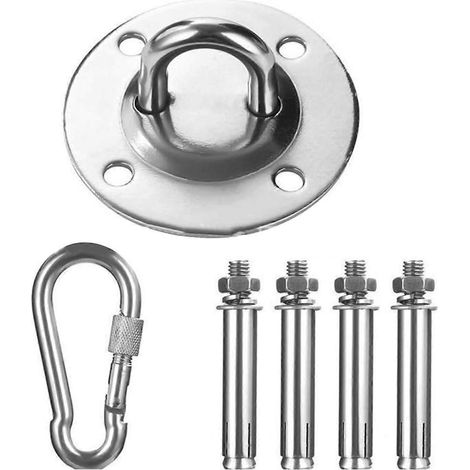Hängematten-Deckenaufhängungshaken-Set aus Edelstahl mit 8-mm-Bohrungsplatte