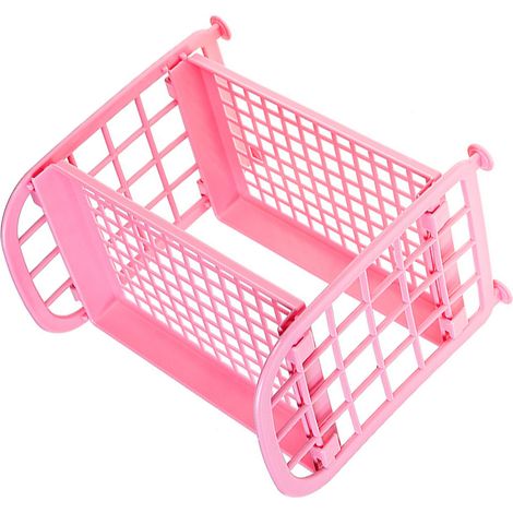 Support de bureau Double couche ajouré, gain de place, support de rangement de bureau à 2 niveaux pour cosmétiques et outils de maquillage, rose (1/5)