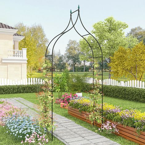 9.5 Feet Decorative Metal Garden Arch for Vine Rose Climbing Wedding Ceremony Party Decoration (1/5)