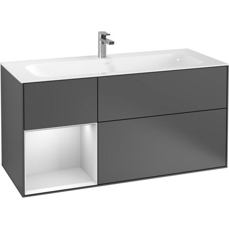 V&B Waschtischunterschrank Finion 119,6x59,1cm, Rg l wh. m Lac, Anthrac. m (1/2)