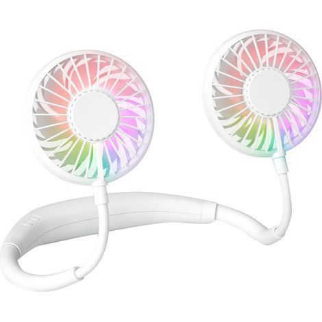Ventilateur portable à suspendre autour du cou, alimenté par USB, avec 3 vitesses réglables, idéal pour le sport, la course à pied, le camping, les voyages, la maison et l'extérieur. (1/5)