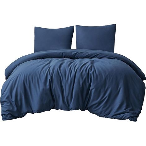 Bettwäsche 200x220 3teilig Mikrofaser 200x220cm+2x 80x80cm 05 - Blau (1/5)