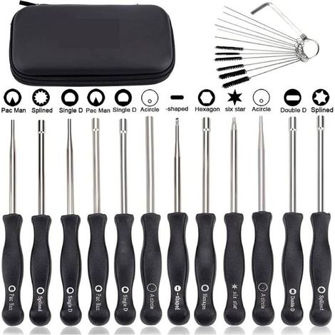 Jeu de 12 outils de réglage de carburateur Tournevis de réglage de tronçonneuse Tournevis de réglage de carburateur Tronçonneuse 2 temps Pacman/Single D pour Poulan Husq STHIL Echo Brush Knife (1/5)
