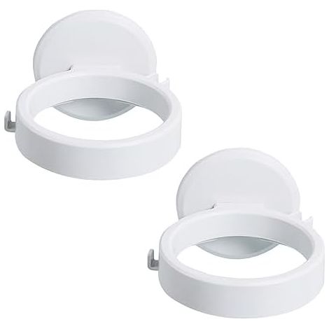 CSPARKV 9.5x2.5cm 2pcs Hair Dryer Holder, Hair Dryer Holder, Hair Dryer Holder, Self-Adhesive Holder Without Drilling, Wall Mounted Hair Dryer Holder-White (1/4)