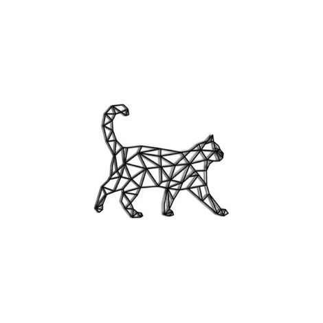 Wandskulptur (40x30cm, laufende Katze) - Crezuo