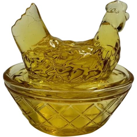 Figurine Poule En Verre - Nid Décoratif Avec Couvercle Amovible - Décoration Vintage Pour Pâques Et Noël - Ornement Fermier - Lot De 1 (1/5)