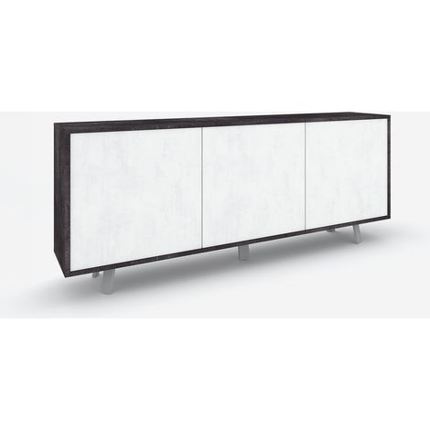 Madia buffet 3 ante design moderna Velbruk - Bianco - Nero