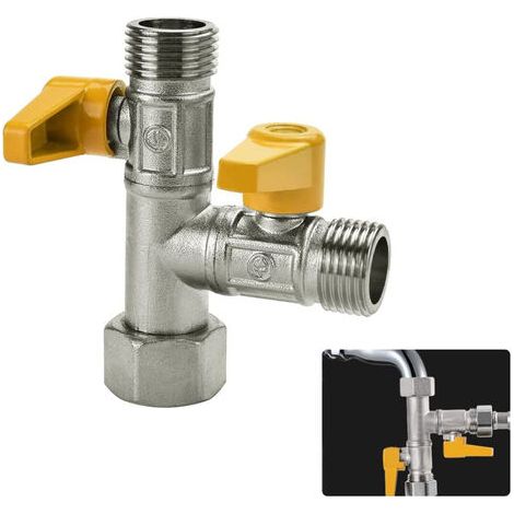 Robinet de toilette 3 voies, raccord en T, douchette UNOIU G 1/2 (1/5)