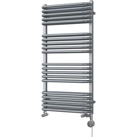 Crossmoor - Silver Dual Fuel Towel Rail H1000mm x W500mm Thermostatic (1/3)