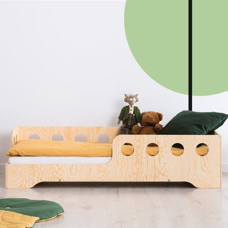 Cama 70x140 entrada por la izquierda con somier Sacha Madera (1/4)