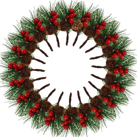20 pièces de Baies de Noël artificielles,Branches de pin artificielles, Aiguilles de pin de Pommes de pin de Baies,pour Les Decoration Noel de Table de fête de Noel de Jardin,Deco Noel. (1/5)