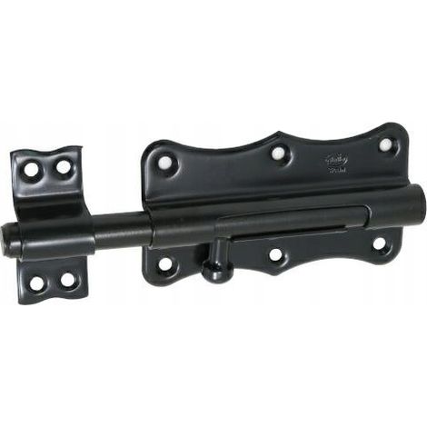 Großer, schwarzer Türriegel aus geschmiedetem Metall, 384-100