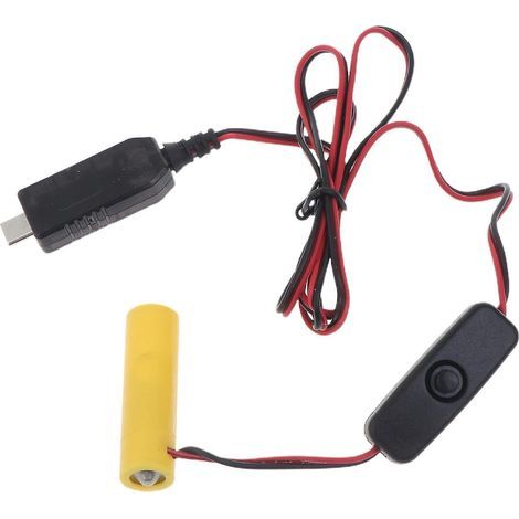 Dummy-AA-5V-auf-1,5V-Typ-C-Batterieadapter mit Schalter (ersetzt eine AA-Batterie) (1/4)