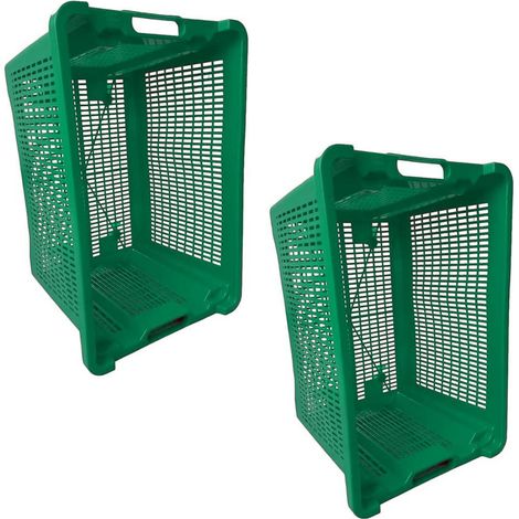 Cassa Cassetta agricola ortofrutta Salvaspazio 52x29x42H cm VERDE FONDO FORATO 2 PEZZI (1/5)