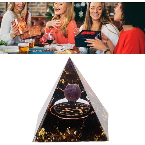 Pyramide d'Orgonite Capricorne en Cristal d'Améthyste 5cm pour Énergie Positive, Méditation et Harmonisation des Chakras (1/5)
