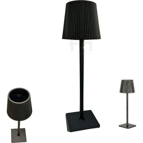 LAMPE DE TABLE LED TACTILE RECHARGEABLE MODERNE BAR HÔTEL RESTAURANT NOIR G02 (1/2)