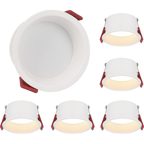 ZMH 5 Spots Encastrables LED 230V - Plafonnier Encastré 5W - IP44 Étanche Spot LED Salle de Bain - Ø81mm Profondeur d'Installation Éclairage Salle de Bain Cuisine-4000K Blanc Neutre (1/5)
