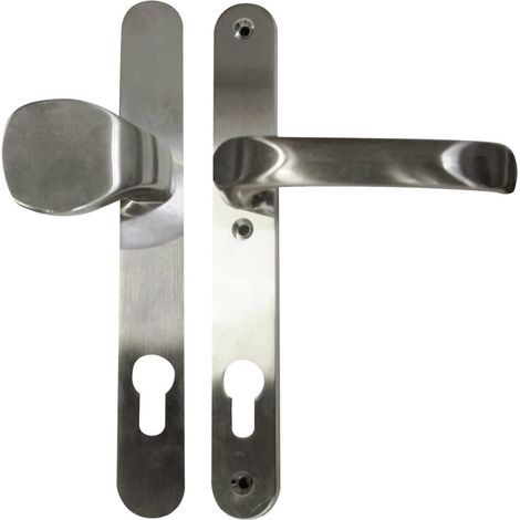 Alpertec Schmalrahmengarnitur Oval Drücker/Knopf Edelstahl silber Beschläge
