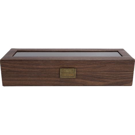 Coffret de rangement pour montres en bois, 6 emplacements, boîte à montres portable avec couvercle, écrin cadeau pour bijoux, organisateur de montre (1/5)
