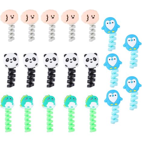 Lot de 20 Clips pour Câble en Silicone Noir, Protecteurs Flexibles pour Gestion de Câbles, pour Bureau Intérieur et Organisation de Fils de Données (1/5)