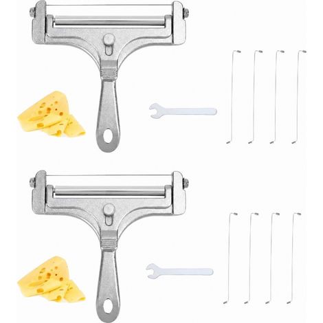 Trancheuse à Beurre Manuelle 2 Pièces Acier Inox Réglable avec 8 Fils de Rechange et Coupe-Fromage (1/5)