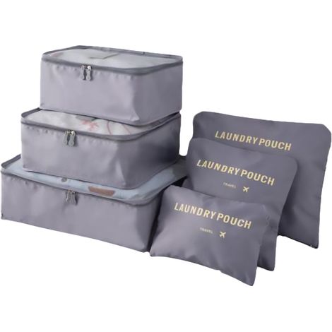 Set mit Reiseorganisatoren für Koffer und Kleiderschränke (6-teilig) – grau (1/5)