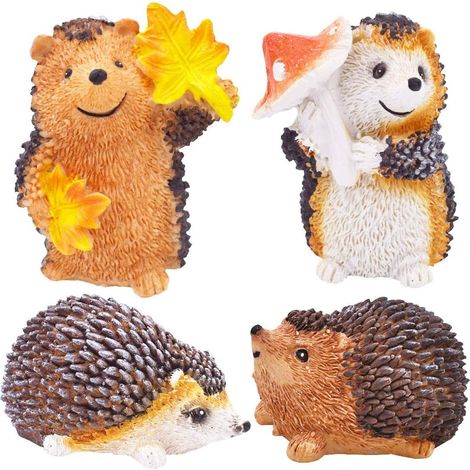 4pcs Hedgehog Decoration,Hedgehog Family Garden Animal Ornaments Small and Large Lawn Statues Decoration Garden Ornaments Animal Statues Decoration,Garden Decoration