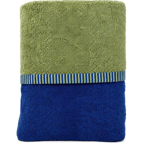 Telo Bagno Sazalo, 100% Cotone Reversibile, Colore Struttura Verde, Sfumatura Colore Struttura Indaco, blu Indaco (1/3)