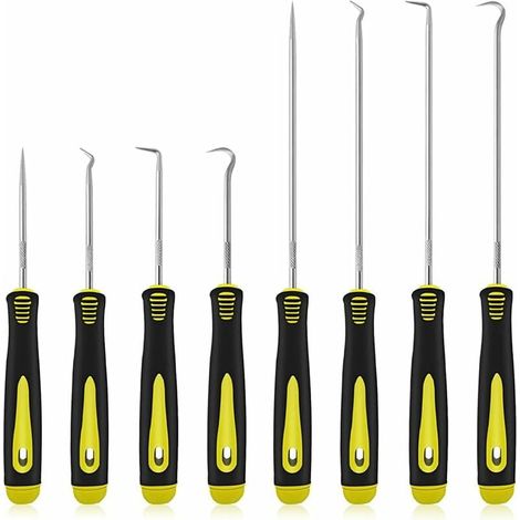 Juego de 8 ganchos largos y cortos para quitar mangueras de coche, extractor de sellos de aceite, gancho para juntas tóricas, herramienta para recortar mangueras de vacío (1/4)