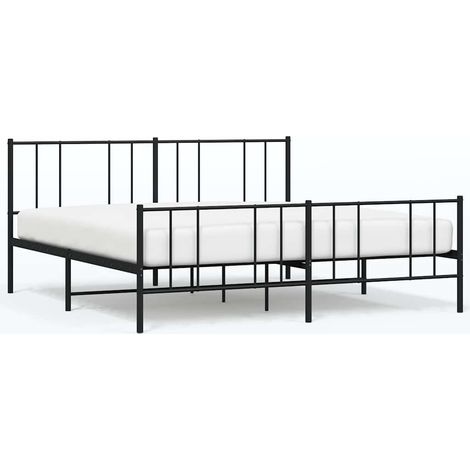 Maison Exclusive - Giroletto con Testiera e Pediera Metallo Nero 193x203 cm (1/5)