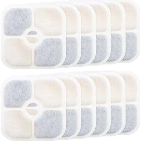 [NEVER USED] 12-Piece Water Fountain Filters - for Catit PIXI 43717 - Activated Carbon Filter - High Quality - Purifying - Refill - Pet Fountain Filters - Rectangle - Fountain for