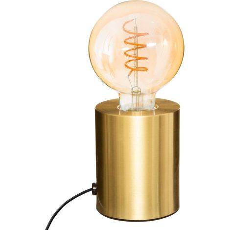 Atmosphera – Lampe de chevet dorée H11cm – Base en fer – Compatible ampoule E27 – Installation simple – Pour décoration moderne (1/5)