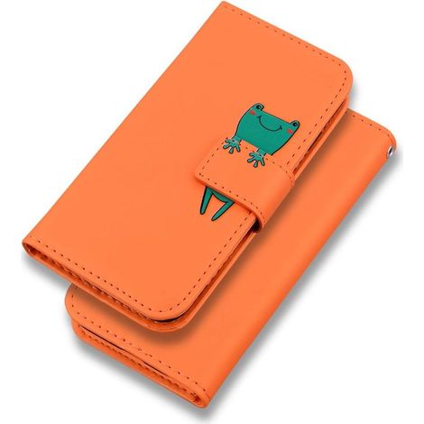Coque iPhone 11 Animal de Bande Dessinée Support Pliant Mignon (Orange)-Fei Yu (1/5)