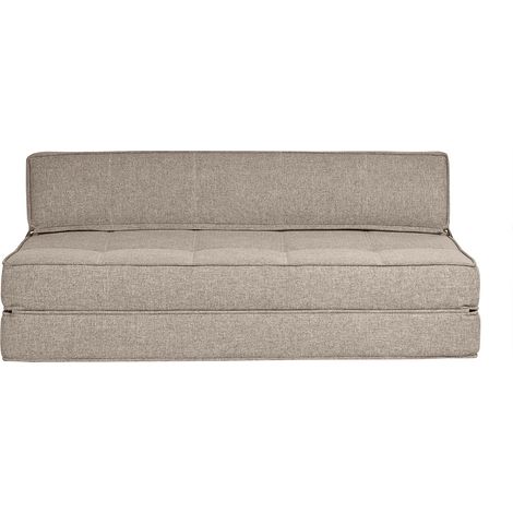 2-Sitzer-Schlafsofa taupefarbener Stoff KATY