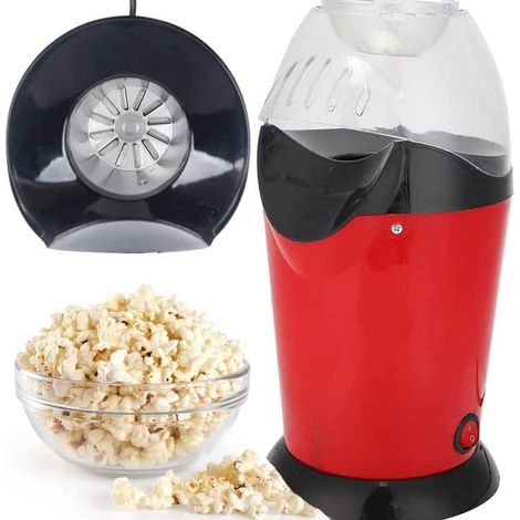Machine à pop-corn à air chaud 900 W, sans huile ni matières grasses, dôme transparent, cuisson rapide en 3 minutes, appareil à pop-corn sain pour la maison, 1 sachet (1/5)