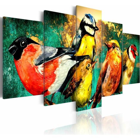 Tableau réunion d'oiseaux - 100 x 50 cm (1/4)