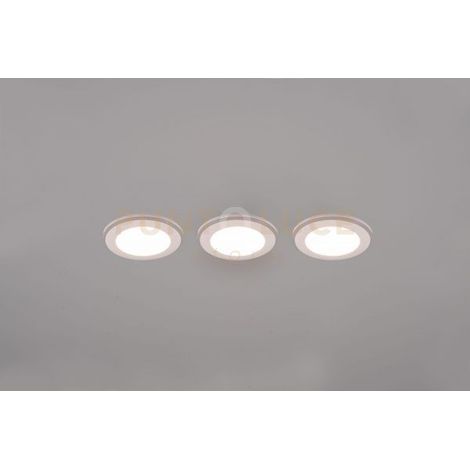 ARGUS KIT 3 FARETTI DA INCASSO LED 1W-4W 350lm, 3000K ROTONDI BORDO BIANCO + FUNZIONE RGB D. 8,2CM DIMMERABILE