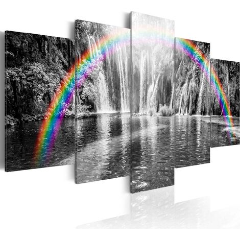 Quadro - Arcobaleno sul grigio - 200x100 (1/4)