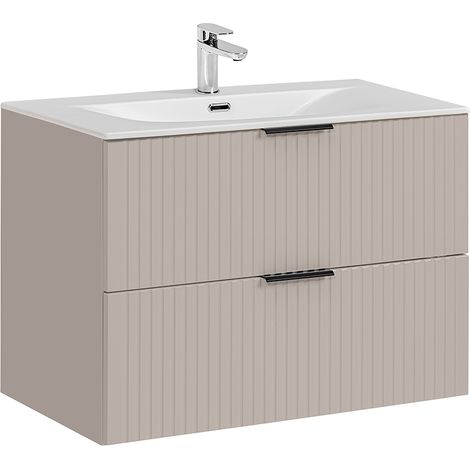 Mobile bagno con lavabo Adriel beige 80cm