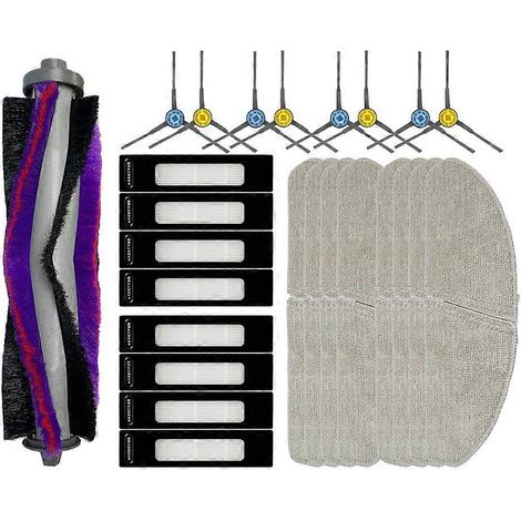 Accessoires et pièces de rechange pour aspirateur robot NER800 : brosse principale, lingette de nettoyage, filtre HEPA. (1/5)