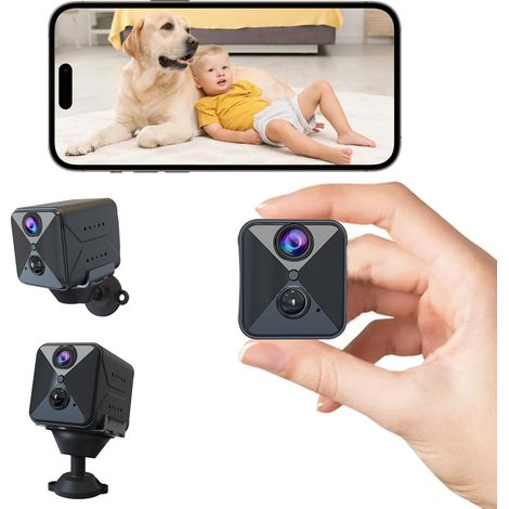 Mini Camera, WiFi 4K Mini Caméra de Surveillance sans Fil avec Enregistrement Longue Batteries avec Mini Détection Mouvement Vision Nocturne (1/5)