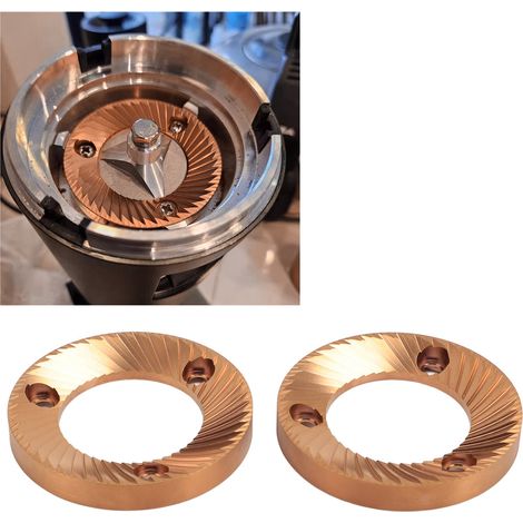Set di 2 macinini piatti in titanio da 64 mm per DF64/DF64P/DF64E/DF64V e Ceado E5P/E6P/E37J, compatibili con Mazzer Mini E/Super Jolly e Fellow Ode (1/4)