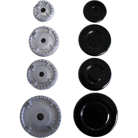 Gas burner for cooker – Kit with mat and ring – Iron and aluminum – Improves heat distribution (1/5)